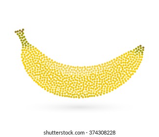Abstract creative concept vector icon of banana for web and mobile app isolated on background. Art illustration template design, business software and social media infographic.