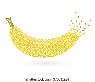 Abstract creative concept vector icon of banana for web and mobile app isolated on background. Art illustration template design, business software and social media infographic.