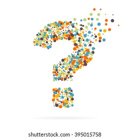 Abstract creative concept vector icon of question for Web and Mobile Application isolated on background. Art illustration template design, Business infographic and social media, digital flat silhoette