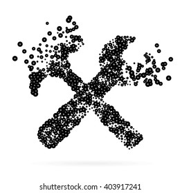 Abstract Creative concept vector icon of tools for Web and Mobile Applications isolated on background. Art illustration template design, Business infographic and social media infographic.