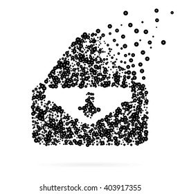 Abstract creative concept vector icon of envelope for Web and Mobile app isolated on background. Art illustration template design, Business infographic and social media, digital flat silhoette