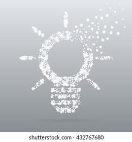 Abstract creative concept vector icon of bulb for Web and Mobile Applications isolated on background. Art illustration template design, Business infographic and social media, origami icons.