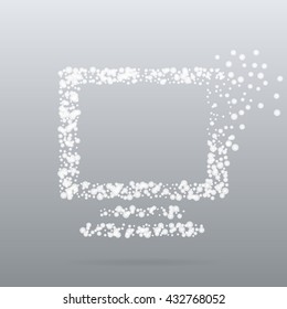 Abstract creative concept vector icon of monitor for Web and Mobile app isolated on background. Art illustration template design, Business infographic and social media, digital flat silhoette