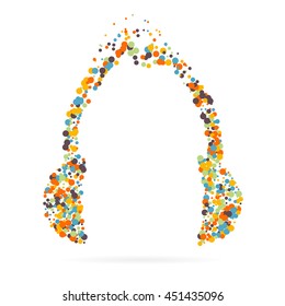 Abstract creative concept vector icon of headphone for web and mobile app isolated on background. For art illustration template design, business infographic, social media, digital flat silhoette.