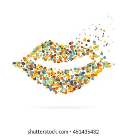 Abstract creative concept vector icon of mouth for web and mobile app isolated on background. For art illustration template design, business infographic, social media, digital flat silhoette.