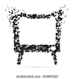 Abstract creative concept vector icon of TV screen for web and mobile app isolated on background. For art illustration template design, business infographic, social media, digital flat silhoette.