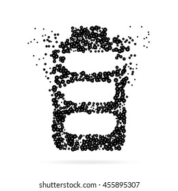 Abstract creative concept vector icon of battery for web and mobile app isolated on background. For art illustration template design, business infographic, social media, digital flat silhoette.
