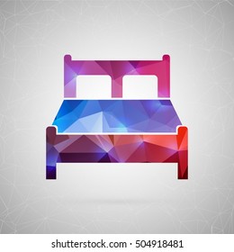 Abstract creative concept vector icon of furniture. For web and mobile content isolated on background, unusual template design, flat silhouette object and social media image, triangle art origami.