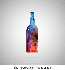 Abstract creative concept vector icon of beer. For web and mobile content isolated on background, unusual template design, flat silhouette object and social media image, triangle art origami.