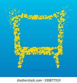 Abstract creative concept vector icon of TV screen for web and mobile app isolated on background. For art illustration template design, business infographic, social media, digital flat silhoette.