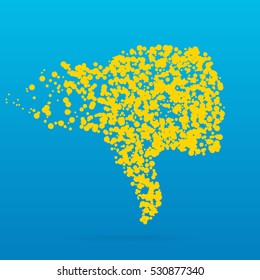 Abstract creative concept vector icon of thumbs down for web and mobile app isolated on background. For art illustration template design, business infographic, social media, digital flat silhoette.