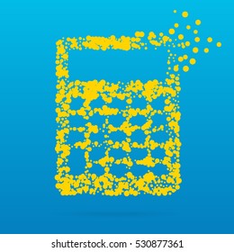 Abstract creative concept vector icon of calculator for Web and Mobile app isolated on background. Art illustration template design, Business infographic and social media, digital flat silhoette