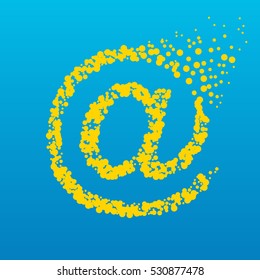 Abstract creative concept vector icon of e-mail for web and mobile app isolated on background. For art illustration template design, business infographic, social media, digital flat silhoette.