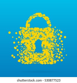 Abstract creative concept vector icon of padlock for Web and Mobile Applications. Art illustration creative template design, Business software and social media infographic.