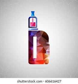 Abstract creative concept vector icon of vape. For web and mobile content isolated on background, unusual template design, flat silhouette object and social media image, triangle art origami.