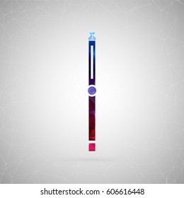 Abstract creative concept vector icon of cigarette. For web and mobile content isolated on background, unusual template design, flat silhouette object and social media image, triangle art origami.