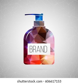 Abstract creative concept vector icon of empty tube. For web and mobile content isolated on background, unusual template design, flat silhouette object and social media image, triangle art origami.