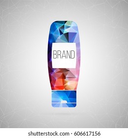 Abstract creative concept vector icon of empty tube. For web and mobile content isolated on background, unusual template design, flat silhouette object and social media image, triangle art origami.