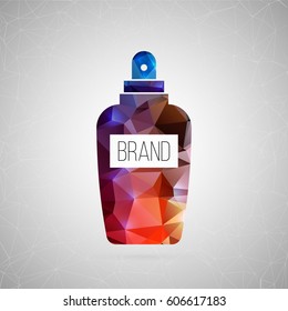 Abstract creative concept vector icon of empty tube. For web and mobile content isolated on background, unusual template design, flat silhouette object and social media image, triangle art origami.