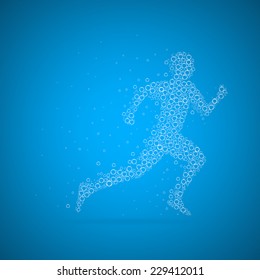 Abstract Creative concept vector image of running man for Web and Mobile Applications isolated on background, art illustration template design, business infographic and social media, icon, symbol.