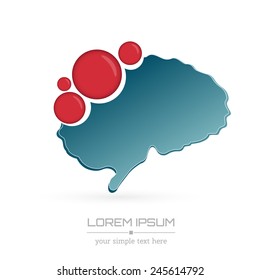 Abstract Creative concept vector image logo of brain for web and mobile applications isolated on background, art illustration template design, business infographic and social media, icon, symbol.