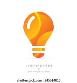 Abstract Creative concept vector image logo of bulb for web and mobile applications isolated on background, art illustration template design, business infographic and social media, icon, symbol.