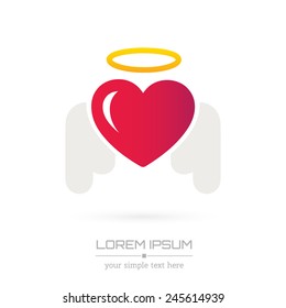 Abstract Creative concept vector image logo of heart for web and mobile applications isolated on background, art illustration template design, business infographic and social media, icon, symbol.