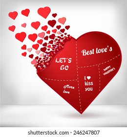 Abstract Creative concept vector image of heart for Web and Mobile Applications isolated on background. Vector illustration template design, Business infographic and social media, original icons.