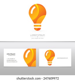 Abstract Creative concept vector image logo of bulb for web and mobile applications isolated on background, art illustration template design, business infographic and social media, icon, symbol.
