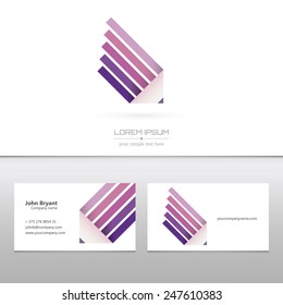 Abstract Creative concept vector image logo of pencil for web and mobile applications isolated on background, art illustration template design, business infographic and social media, icon, symbol.