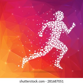 Abstract Creative concept vector image of running man for Web and Mobile Applications isolated on background, art illustration template design, business infographic and social media, icon, symbol.