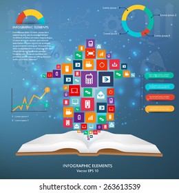 Abstract Creative concept vector infographics for Web and Mobile Applications isolated on background. Vector illustration template design, Business infographic and social media.
