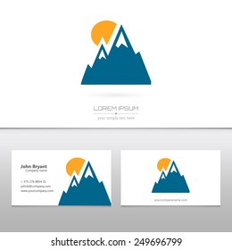 Abstract Creative concept vector logo icon of alp for Web and Mobile Applications isolated on background. Vector illustration template design, Business infographic and social media, origami icons.