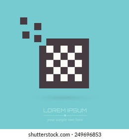 Abstract Creative concept vector logo of chess for web and mobile applications isolated on background, art illustration template design, business infographic and social media, icon, symbol, element.