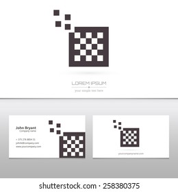 Abstract Creative concept vector logo of chess for web and mobile applications isolated on background, art illustration template design, business infographic and social media, icon, symbol, element.