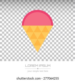 Abstract Creative concept vector logo of ice cream for web and mobile applications isolated on background, art illustration template design, business infographic and social media, symbol, element.