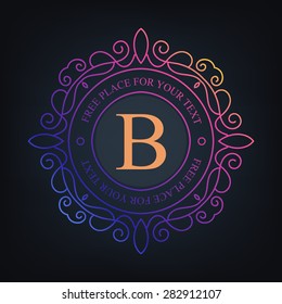 Abstract creative concept vector logo of retro monogram isolated on background. Art illustration template design for restaurnat, cafe, hotel, real estate, wedding and spa elegant cute fine emblem.
