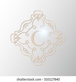 Abstract creative concept vector logo of retro monogram isolated on background. Art illustration template design for restaurnat, cafe, hotel, real estate, wedding and spa elegant cute fine emblem.