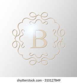 Abstract creative concept vector logo of retro monogram isolated on background. Art illustration template design for restaurnat, cafe, hotel, real estate, wedding and spa elegant cute fine emblem.