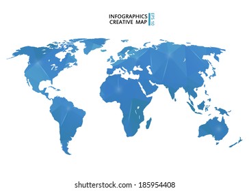 Abstract creative concept vector map of the world for Web and Mobile Applications isolated on background. Vector illustration, creative template design, Business software and social media.