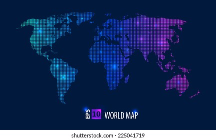 Abstract creative concept vector map of the world for Web and Mobile Applications isolated on background. Vector illustration, creative template design, Business software and social media, origami.