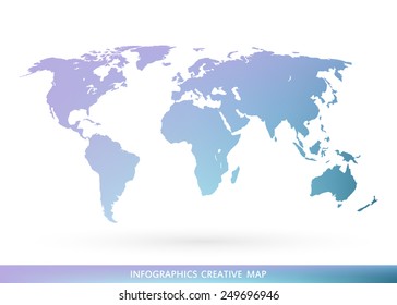 Abstract creative concept vector map of the world for Web and Mobile Applications isolated on background. Vector illustration, creative template design, Business software and social media, origami.