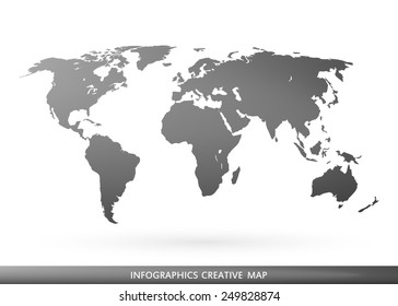 Abstract creative concept vector map of the world for Web and Mobile Applications isolated on background. Vector illustration, creative template design, Business software and social media, origami.