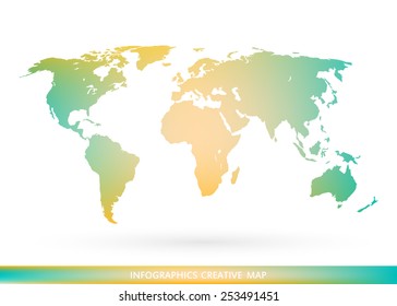 Abstract creative concept vector map of the world for Web and Mobile Applications isolated on background. Vector illustration, creative template design, Business software and social media, origami.