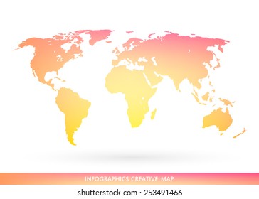 Abstract creative concept vector map of the world for Web and Mobile Applications isolated on background. Vector illustration, creative template design, Business software and social media, origami.