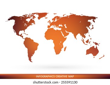 Abstract creative concept vector map of the world for Web and Mobile Applications isolated on background. Vector illustration, creative template design, Business software and social media, origami.