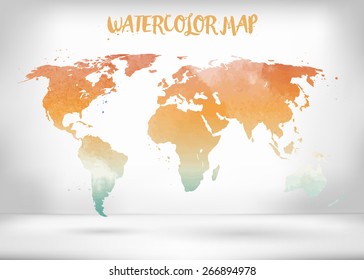 Abstract creative concept vector map of the world for Web and Mobile Applications isolated on background. Vector illustration, creative template design, Business software and social media, origami.