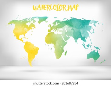 Abstract creative concept vector map of the world for Web and Mobile Applications isolated on background. Vector illustration, creative template design, Business software and social media, origami.