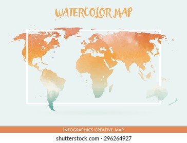 Abstract creative concept vector map of the world for Web and Mobile Applications isolated on background. Vector illustration, creative template design, Business software and social media, origami.
