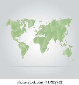 Abstract creative concept vector map of the world , Green color